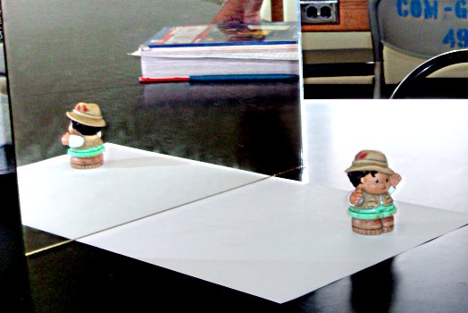 Adventure man reflections and refraction lab