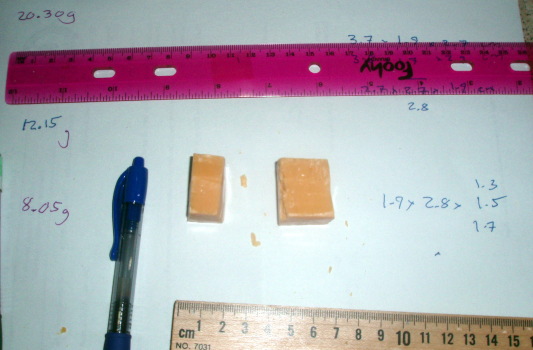 two smaller soap slabs two smaller soap slabs