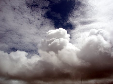 Cumulus under altocumulus clouds Cumulus under altocumulus clouds